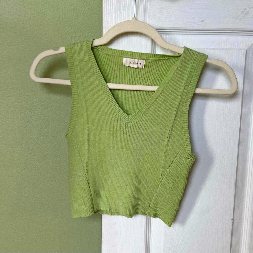 LA hearts brand ribbed cropped tank top